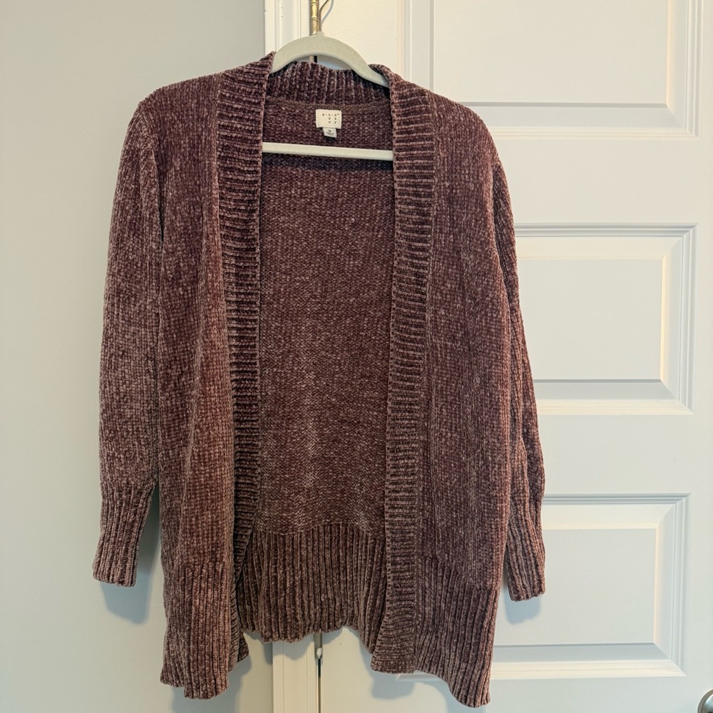 A New Day Mauve Chenille Cardigan | Size M